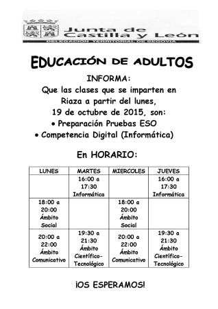 Imagen CLASES EDUCACION DE ADULTOS