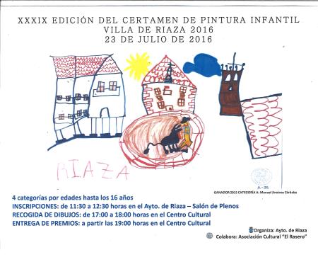 Imagen XXXIX EDICION DEL CERTAMEN DE PINTURA INFANTIL - VILLA DE RIAZA -