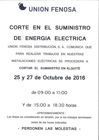 Imagen CORTE EN EL SUMINISTRO DE ENERGÍA ELÉCTRICA