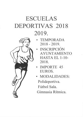 Imagen ESCUELAS DEPORTIVAS 2018/2019