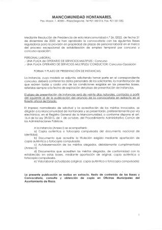 Imagen Estabilización Mancomunidad de Municipios Hontanares