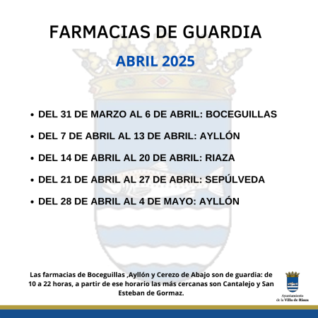Imagen FARMACIAS DE GUARDIA, ABRIL 2025