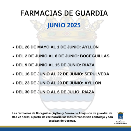Imagen FARMACIAS DE GUARDIA, JUNIO 2025.
