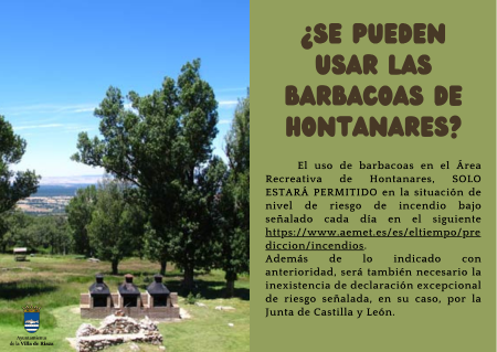 Imagen ¿SE PUEDE HACER USO DE LAS BARBACOAS DE HONTANARES?