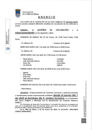 Imagen BANDO CORTES DE TRAFICO SEMANA SANTA 2026.