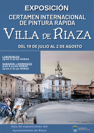 Imagen EXPOSICIÓN CERTAMEN DE PINTURA RÁPIDA “VILLA DE RIAZA” AÑO 2026. DEL 19 DE JULIO AL 2 DE AGOSTO