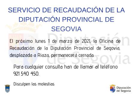 Imagen SERVICIOS DE RECAUDACIÓN DE LA DIPUTACIÓN PROVINCIAL DE SEGOVIA.