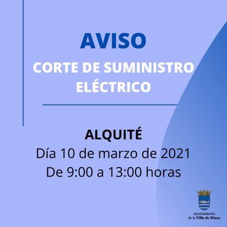 Imagen AVISO CORTE DE SUMINISTRO ELÉCTRICO EN ALQUITÉ