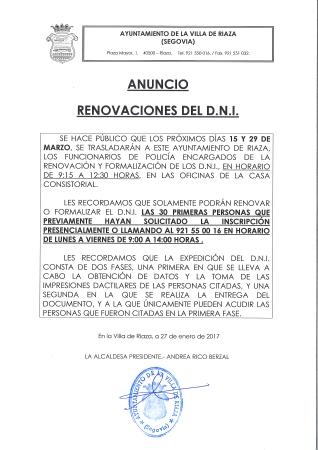 Imagen RENOVACIONES D.N.I. - 15 Y 29 DE MARZO