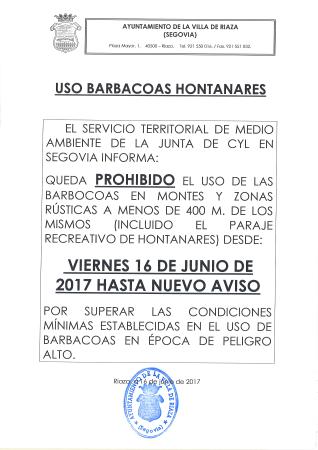 Imagen PROHIBIDO USO DE BARBACOAS