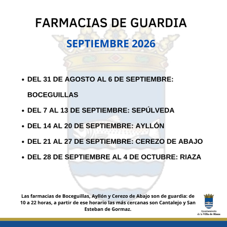 Imagen FARMACIAS DE GUARDIA, SEPTIEMBRE 2026.