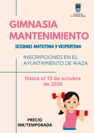 Imagen DEPORTE SOCIAL. GIMNASIA DE MANTENIMIENTO 2026-2027