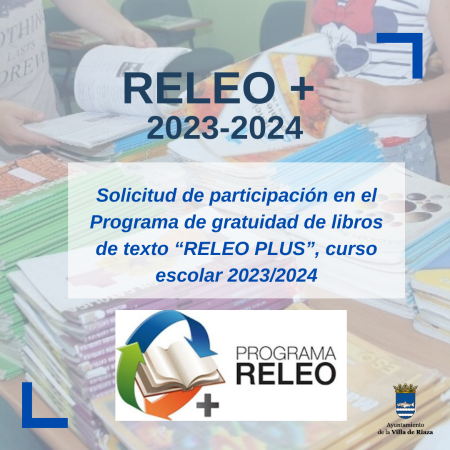 Imagen PROGRAMA DE GRATUIDAD DE LIBROS DE TEXTO «RELEO PLUS» Y AYUDAS PARA LA ADQUISICIÓN (CURSO 2023/2024)