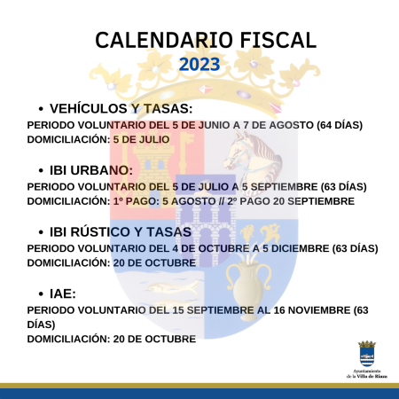 Imagen Calendario Fiscal 2023