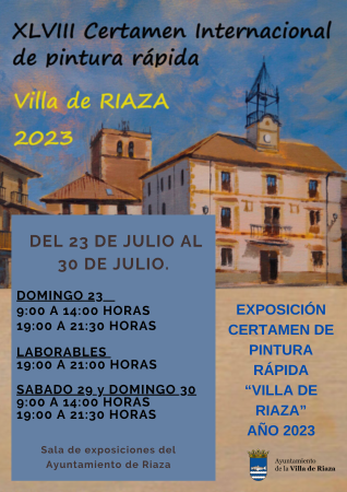 Imagen EXPOSICIÓN CERTAMEN DE PINTURA RÁPIDA “VILLA DE RIAZA” AÑO 2023.