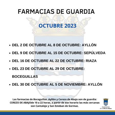 Imagen FARMACIAS DE GUARDIA. OCTUBRE 2023
