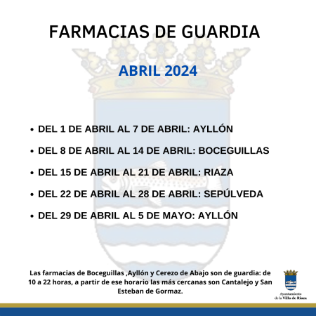 Imagen FARMACIAS DE GUARDIA MES DE MAYO DE 2024