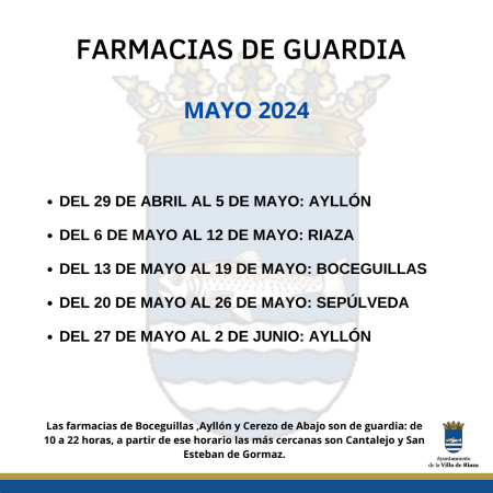 Imagen FARMACIAS DE GUARDIA MES DE MAYO DE 2024