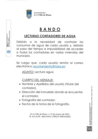 Imagen LECTURAS CONTADORES DE AGUA